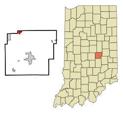 Hancock County Indiana Incorporated and Unincorporated areas Fortville Highlighted